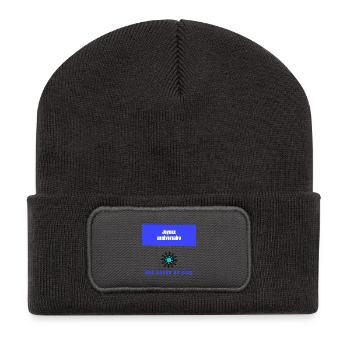 JOYEUX ANNIVERSAIRE. HAPPY BIRTHDAY. ANNIVERSAIRE. - Beanie recyclé à patch - charbon - Devant
