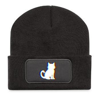 EDM Cat - Electronic Dance Music - Recycled Patch Beanie - dark grey - Front