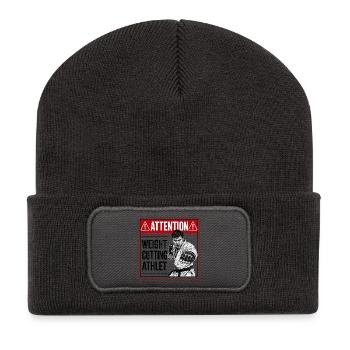 Attention weight cutting athlet - Recycelte Patch Beanie - Dunkelgrau - Vorne