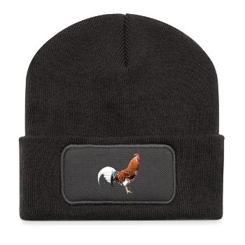 Hahn - Recycelte Patch Beanie - Dunkelgrau - Vorne