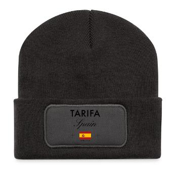 Tarifa Spanien Koordinaten Reise Souvenir - Recycelte Patch Beanie - Dunkelgrau - Vorne