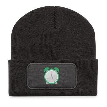 Wecker - Recycelte Patch Beanie - Dunkelgrau - Vorne