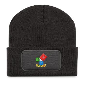 Satz des Pythagoras – Mathe einfach erklärt - Recycelte Patch Beanie - Dunkelgrau - Vorne