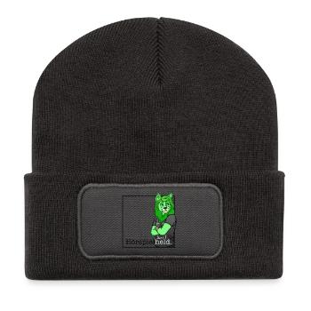 Hörspielheld - Recycelte Patch Beanie - Dunkelgrau - Vorne