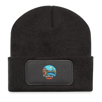 Dublin Ireland Hapenny Bridge Reiseabzeichen - Recycelte Patch Beanie - Dunkelgrau - Vorne