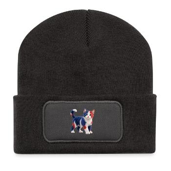 Australisches Kätzchen - Recycelte Patch Beanie - Dunkelgrau - Vorne