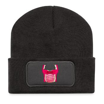Damen Trachten Dirndl - Recycelte Patch Beanie - Dunkelgrau - Vorne
