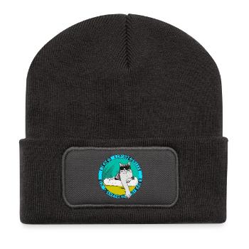 Lieber linksversifft als rechtsverblendet - Recycelte Patch Beanie - Dunkelgrau - Vorne
