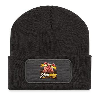 Schweinwerfer - Recycelte Patch Beanie - Dunkelgrau - Vorne