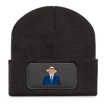 Präsident Lula da Silva Art – brasilianischer Führer - Recycelte Patch Beanie - Dunkelgrau - Vorne