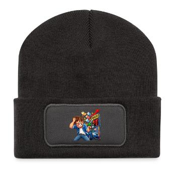 Tankpreis-Wut am Zapfhahn - Recycelte Patch Beanie - Dunkelgrau - Vorne