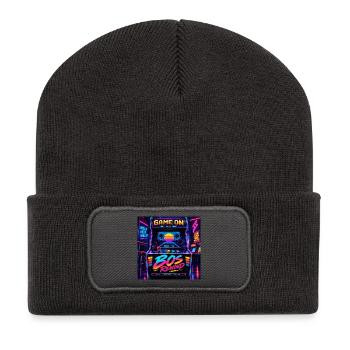 Rewind Arcade Neon - Recycelte Patch Beanie - Dunkelgrau - Vorne