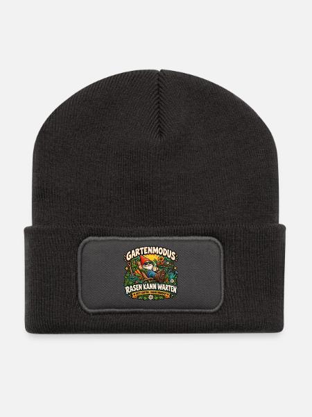 Gartenmodus - Recycelte Patch Beanie - Dunkelgrau