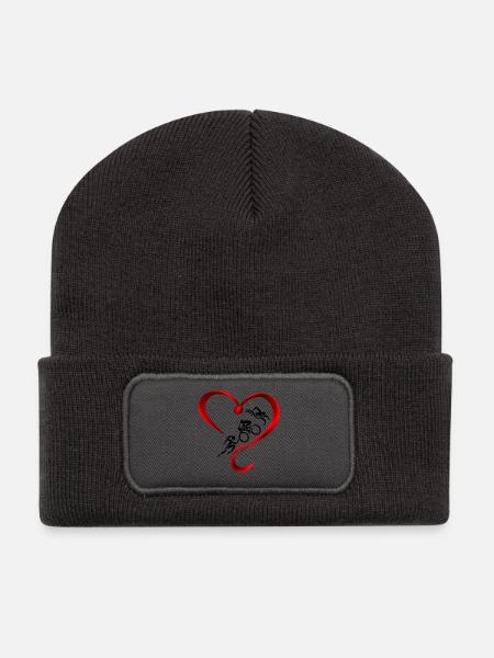 Triathlon-holic - Recycelte Patch Beanie - Dunkelgrau