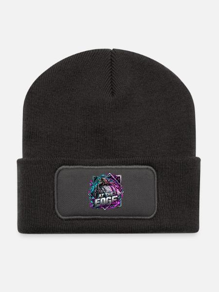 Neonspinnen am Rand - Recycelte Patch Beanie - Dunkelgrau