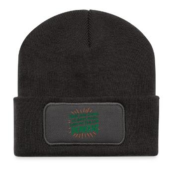 Nicht jeder Dumme is dumm - haben Pech beim Denken - Recycelte Patch Beanie - Dunkelgrau - Vorne