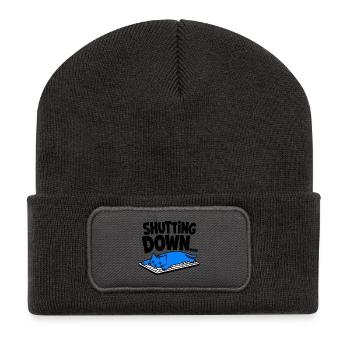 Geek ist ausverkauft – WIRD GESCHLOSSEN - Recycelte Patch Beanie - Dunkelgrau - Vorne