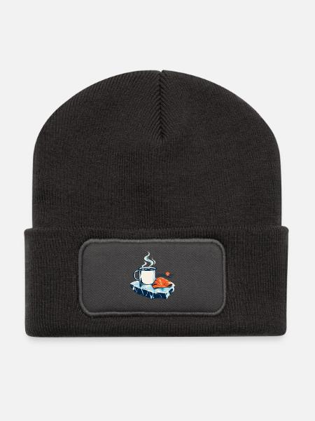 Heiß nach Eis - Recycelte Patch Beanie - Dunkelgrau