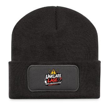 Unklare Lage Lieblingszustand - Recycelte Patch Beanie - Dunkelgrau - Vorne