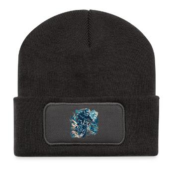 Vollgas Mountainbike – Spüre das Adrenalin! - Recycelte Patch Beanie - Dunkelgrau - Vorne