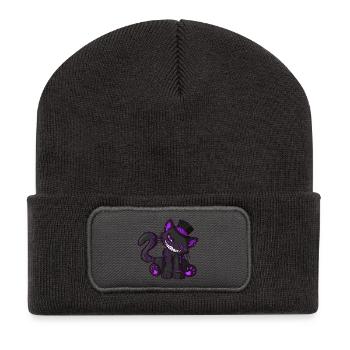 Nikka mit Top-Hut (Bella Donna‘s wicked world) - Recycelte Patch Beanie - Dunkelgrau - Vorne