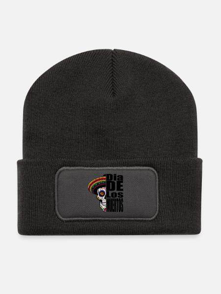 Dia de los Muertos - Recycelte Patch Beanie - Dunkelgrau
