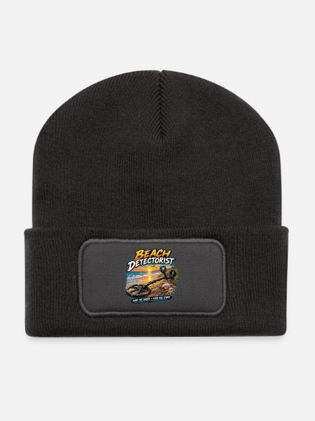 Strand-Detektor-Metall-Detektor-Schatzsuche- - Recycelte Patch Beanie - Dunkelgrau