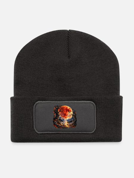 Kleiner Geist, große Nacht - Recycelte Patch Beanie - Dunkelgrau
