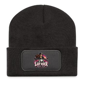 Lady Rider Motorradheldin - Recycelte Patch Beanie - Dunkelgrau - Vorne
