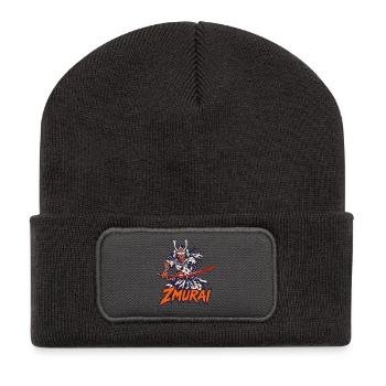 Zombie-Samurai mit blutigem Katana - Recycelte Patch Beanie - Dunkelgrau - Vorne