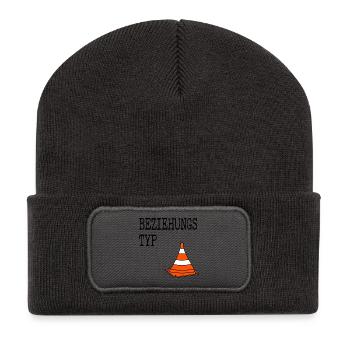 Beziehungstyp Pylone - Recycelte Patch Beanie - Dunkelgrau - Vorne