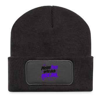 Meine Pace – frecher Laufspruch - Joggen - Laufen - Recycelte Patch Beanie - Dunkelgrau - Vorne