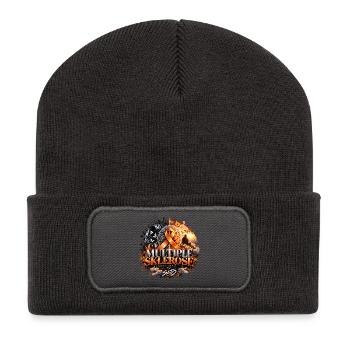 SATO – Multiple Sklerose | Du bist nicht allein  - Recycelte Patch Beanie - Dunkelgrau - Vorne