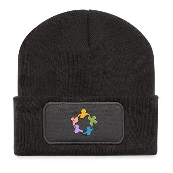Verschieden, zusammen – Inklusion, Respekt und Nein zum Bu - Recycelte Patch Beanie - Dunkelgrau - Vorne