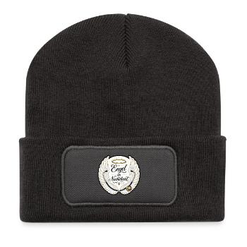 Engel im Nachtdienst Pflege Krankenschwester Shirt - Recycelte Patch Beanie - Dunkelgrau - Vorne