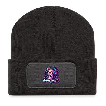  Gamesolotl Axolotl Spieler Cyberpunk - Recycelte Patch Beanie - Dunkelgrau - Vorne
