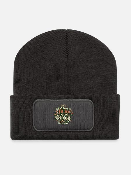 Gottes Kind - Recycelte Patch Beanie - Dunkelgrau