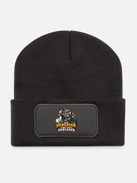 Vergaser Motorheld Kein Versager - Recycelte Patch Beanie - Dunkelgrau