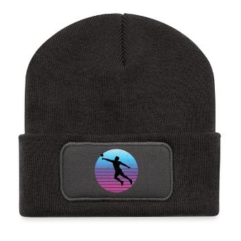 Faustballspielen Geschenkidee für Faustballturnier - Recycelte Patch Beanie - Dunkelgrau - Vorne
