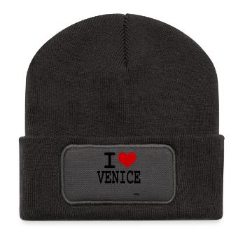 i love Venice - couleurs personnalisables - Beanie recyclé à patch - charbon - Devant