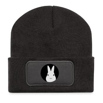Kaninchen | Hase | Rabbit - Beanie recyclé à patch - charbon - Devant