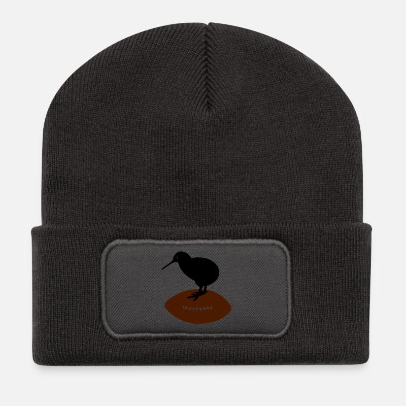 Kiwi Rugby - Recycelte Patch Beanie - Dunkelgrau