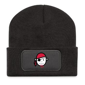 Pirat | Piraten | Seeräuber | Freibeuter | Seemann - Recycelte Patch Beanie - Dunkelgrau - Vorne