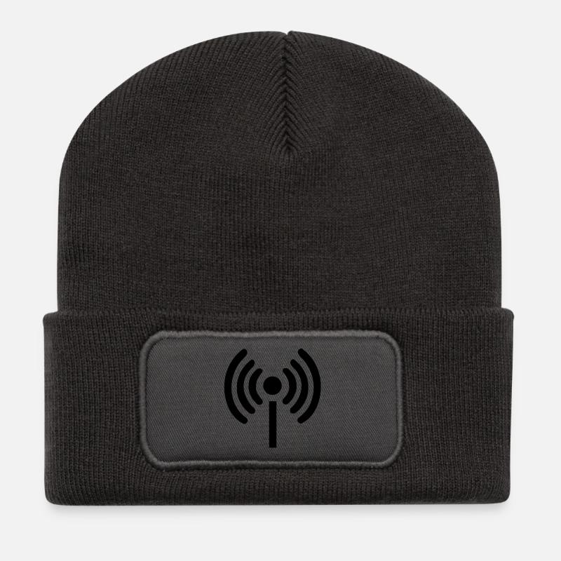 Wi-fi symbol - Recycelte Patch Beanie - Dunkelgrau