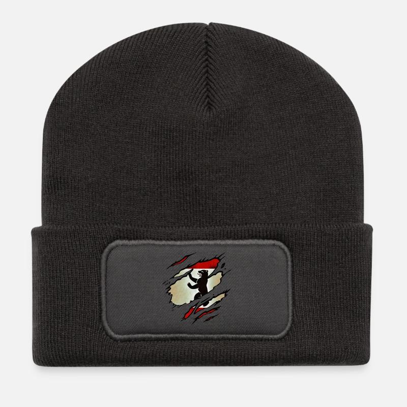 Berlin Zerrissen - Berlin - Recycelte Patch Beanie - Dunkelgrau