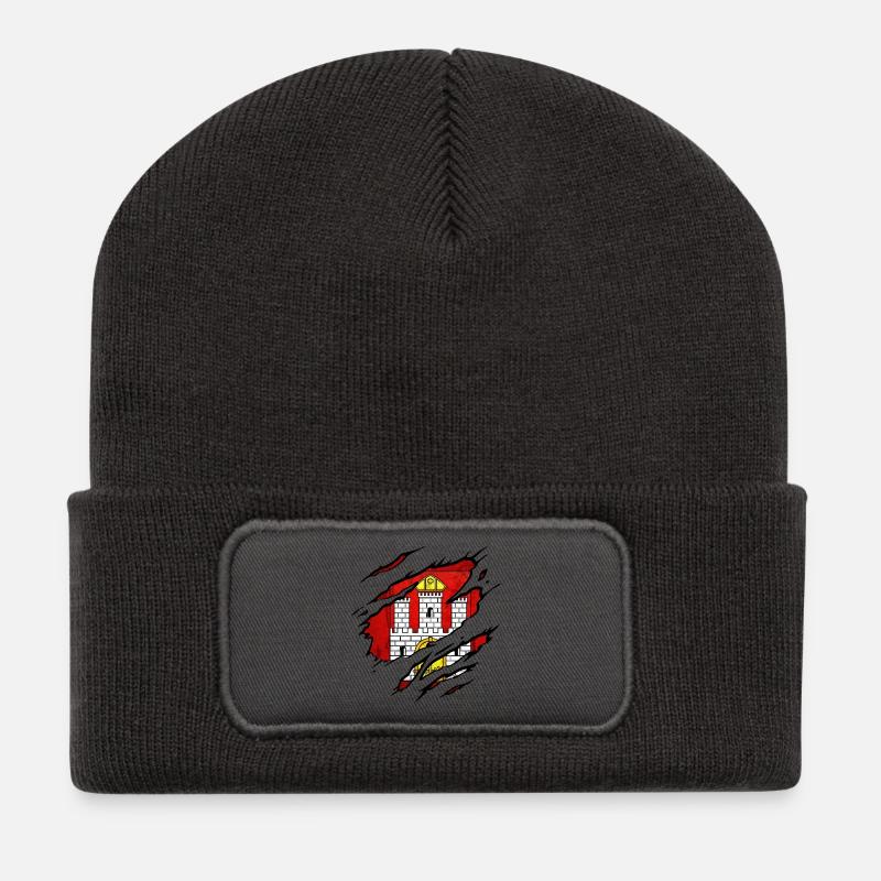 Włocławek - Polen - Recycelte Patch Beanie - Dunkelgrau