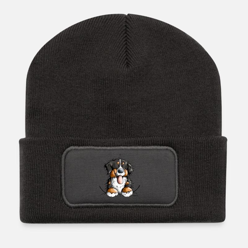 Glücklicher Berner Sennenhund - Recycelte Patch Beanie - Dunkelgrau