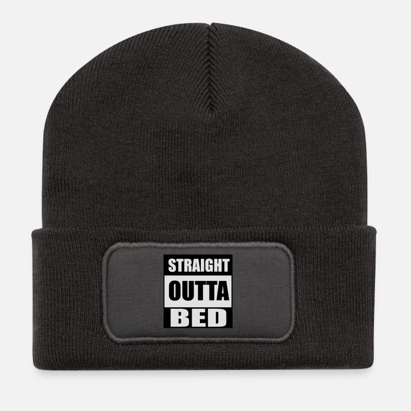 Straight Outta Bed - Recycled Patch Beanie - dark grey