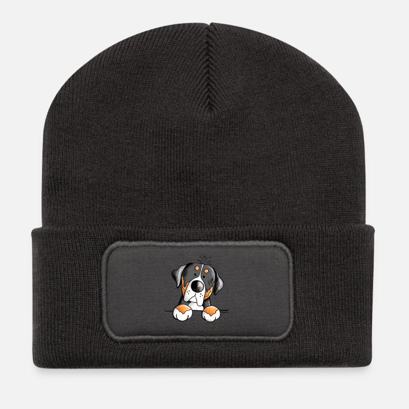 Großer Schweizer Sennenhund - Recycelte Patch Beanie - Dunkelgrau