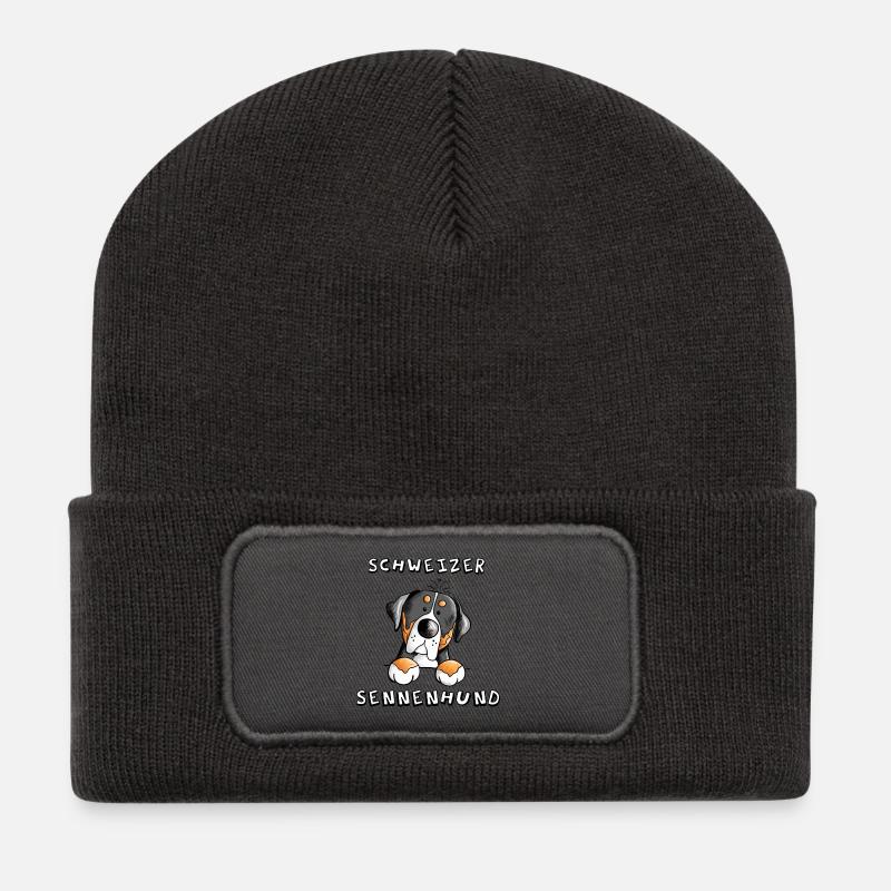 Großer Schweizer Sennenhund - Recycelte Patch Beanie - Dunkelgrau